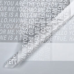 Цена за 20 шт. Пленка для цветов матовая, Письмо прозрачное, 58х58см, белый