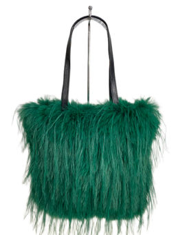 Женская сумка из искусственного меха, цвет зеленый - Greta фото 2
