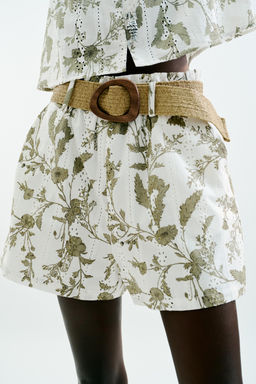 PRINTED BERMUDA SHORTS WITH PERFORATED EMBROIDERY - Zara фото 9