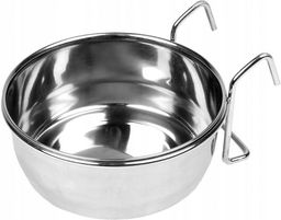 Миска метал. д/птиц и грыз. с креплением 0,8л, 4404(крючки), 12., Триол