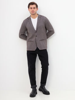Кардиган мужской GREG G136-KF-жаккард (серый/корич.)