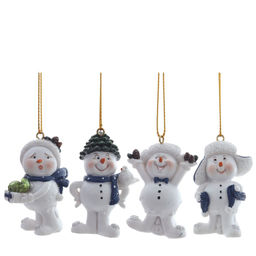 Фигурка декоративная подвесная "Снеговик", L3,5 W3 H5 см, 4в.