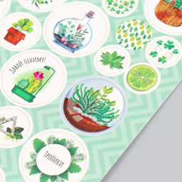 Цена за 5 шт. Декор для творчества картон «Фишки и пуговки. Зелёный», 24 шт., 13×16.5 см