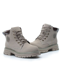 01-P8305-3 GRAY/BEIGE Ботинки демисезонные женские (натуральная кожа)