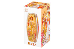 Ваза 3 л 12,5*12,5*30 см "Времена года" квадрат, NEW BONE CHINA