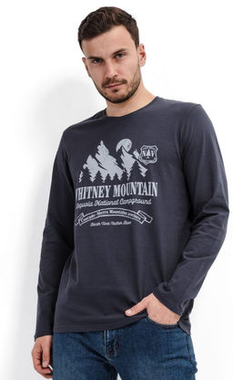 Лонгслив мужской с принтом F111-1001-332 темно-серый - Fine joyce фото 5