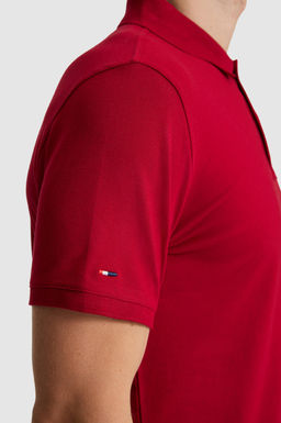 Erkek Bordo Slim Fit Polo Yaka Basic Ti__rt