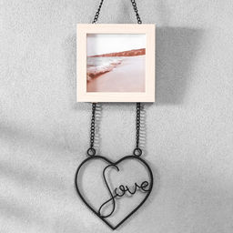 Фоторамка для фото 10?10 см LOVE, подвесная на цепочке, МДФ