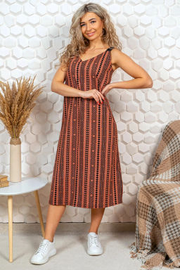 Сарафан женский, цвет коричневый черный