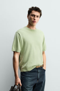 CAMISETA PUNTO LIGERO ALGOD?N / Musgo - Zara фото 2