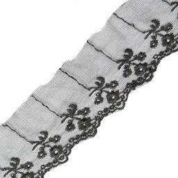 Кружево на сетке арт.TBY G1164 шир.50мм цв.черный уп.13,71м