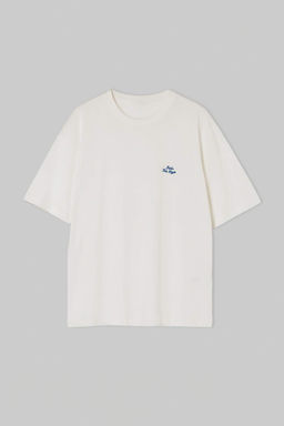 Ekru Oversize/Genis Kesim Slogan Nak?sl? %100 Pamuk T-Shirt TMNSS26TS00055