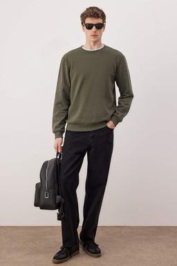 Siyah Regular/Normal Kesim Bisiklet Yaka Kal?n/Ici Sardonlu Sweatshirt TMNAW26SW00018 - Trendyolmilla фото 12