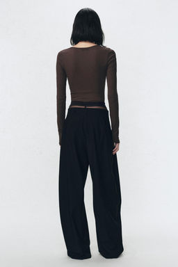 CAMISETA CUELLO PANADERO SOSHIOTSUKI X ZARA / Marr?n