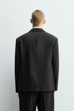 DOUBLE-BREASTED 100% WOOL SUIT BLAZER - Zara фото 3