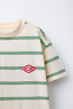 STRIPED PATCH T-SHIRT - Zara фото 3