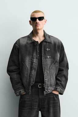 CAZADORA DENIM BOXY FIT ALAMARES / Carb?n - Zara фото 2