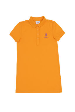 Оранжевое трикотажное платье для девочки Неожиданная скидка в корзине