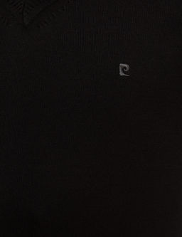 Siyah Slim Fit V Yaka Basic Triko Kazak - Pierre cardin фото 6