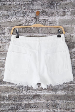 Trendyolmilla Beyaz Y?rt?k Detayl? Yuksek Bel Mini Denim Sort TWOSS25SR00168  фото 10
