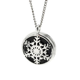 Кулон открывающийся Снежинка 25*25мм с агатом