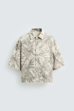 WASHED ABSTRACT PRINT OVERSHIRT