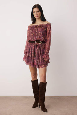 Somon Soyut F?rf?rl? K?sa/Mini Skater Orme Elbise TWOAW26EL00048 - Trendyolmilla фото 5