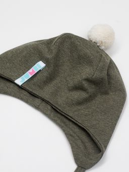 Шапка летняя трикотажная (Зеленый мел) с помпоном БОН-БОН - Jumbi фото 3