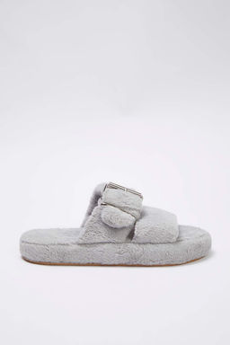 Gri Cift Bant Detayl? Pelus Kad?n Ev Terligi TAKAW26ER00012