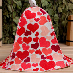 Шапка для бани и сауны «Сердечки», шерсть, полиэфир, «Добропаровъ»