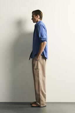PANTAL?N RELAXED FIT PLIEGUES / Beige - Zara фото 4