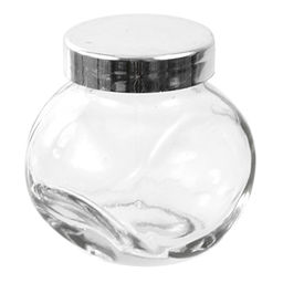 Банка для специй стеклянная 50мл, h5см, диаметр горла - 2,5см, пластмассовая крышка "хром" (Китай)