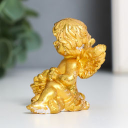 Фигурка полистоун Ангел с сердцем, золото, 4.5?4.5?5.7 см, МИКС