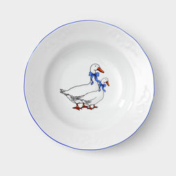 Сервиз столовый Добрушский завод «Гуси», 48 предметов, фарфор, белый