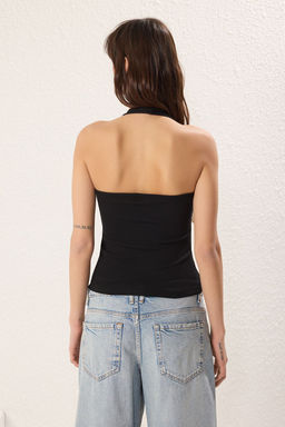 TRENDYOLMILLA Antrasit-Bordo 2li Paket Havuz Yaka Vucuda Oturan Fitlli Esnek Orme Atlet TWOSS25AL00049  фото 13