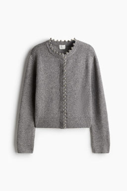 Cardigan en punto de canale con cuentas - H&m фото 5