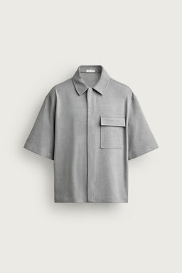 SOBRECAMISA RELAXED FIT BOLSILLO / Gris - Zara фото 6