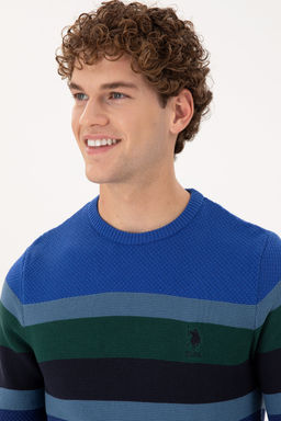 Erkek Slim Fit Bisiklet Yaka _ndigo Kazak - U.s. polo assn фото 9