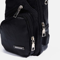 Сумка слинг, искусственная кожа, цвет чёрный - Simaland фото 4