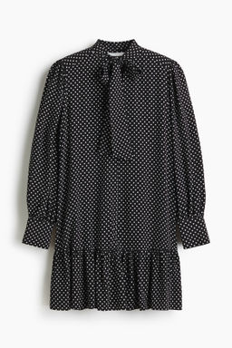 Vestido t?nica con cuello de lazo