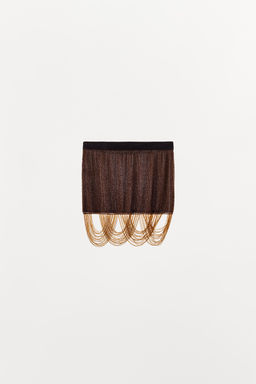 MINI SKIRT WITH BEADS AND FRINGING - Zara фото 7