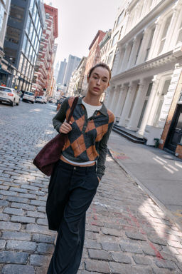 RHOMBUS KNIT POLO SWEATER - Zara фото 3