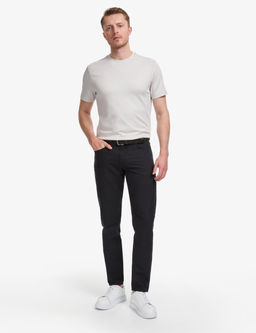 Siyah Slim Fit Keten Kar___ml_ Kanvas Pantolon