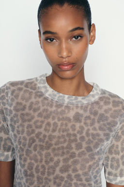 ANIMAL PRINT FINE KNIT TOP - Zara фото 4