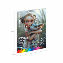 Цена за 10 шт. Цветной картон глянцевый на клею ErichKrause, Magic Pet, А4, 10 листов, 10 цветов, игрушка-набор для детского творчества  фото 5