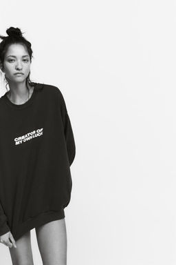 FADED-EFFECT LETTERING SWEATSHIRT