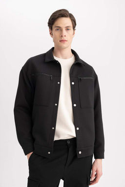 Куртка-поло с воротником-поло Relax Fit Пальто - Defacto фото 4