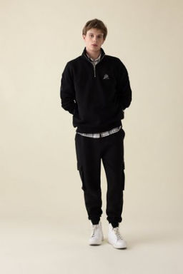 Regular Fit Jogger Esofman Alt? Kargo Cepli Basic Duz Beli Bagc?kl? Lastikli Paca