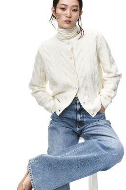 Cardigan en punto trenzado - H&m фото 2