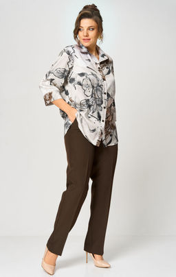 Костюм БелЭльСтиль 877/609 бежево-коричневый